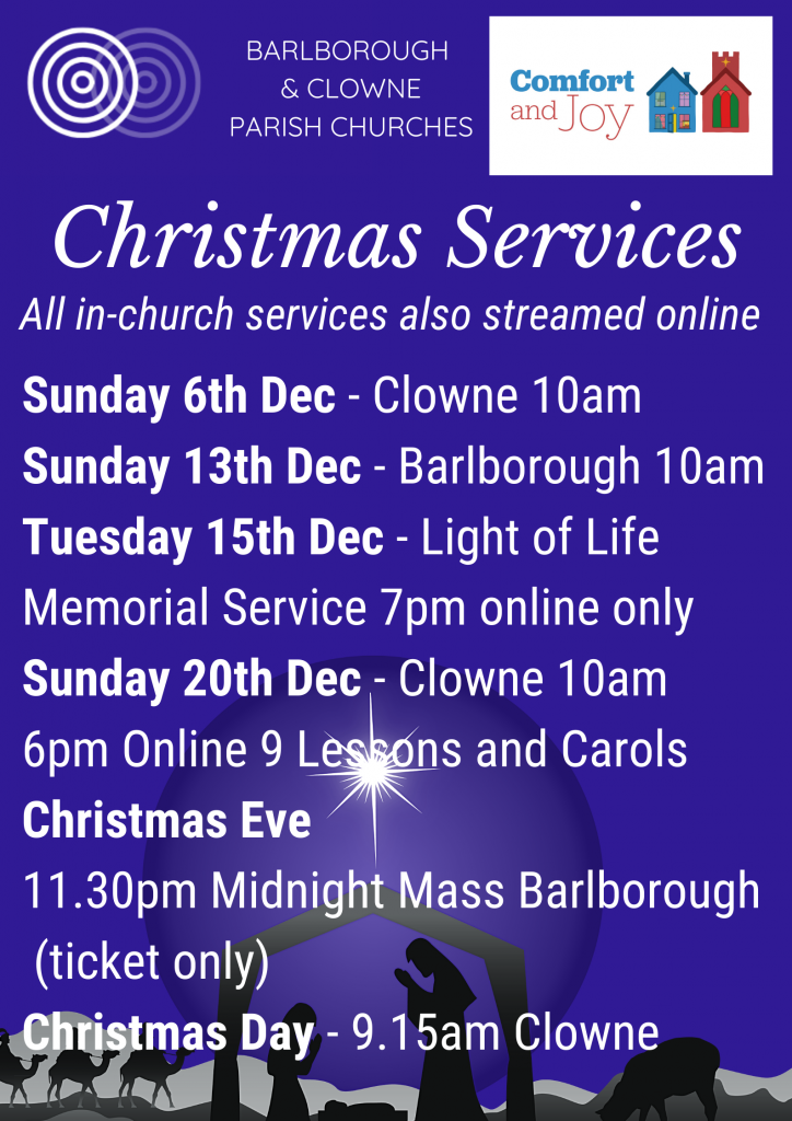 A poster with our Christmas Services listed on it (text is in blog post attached)