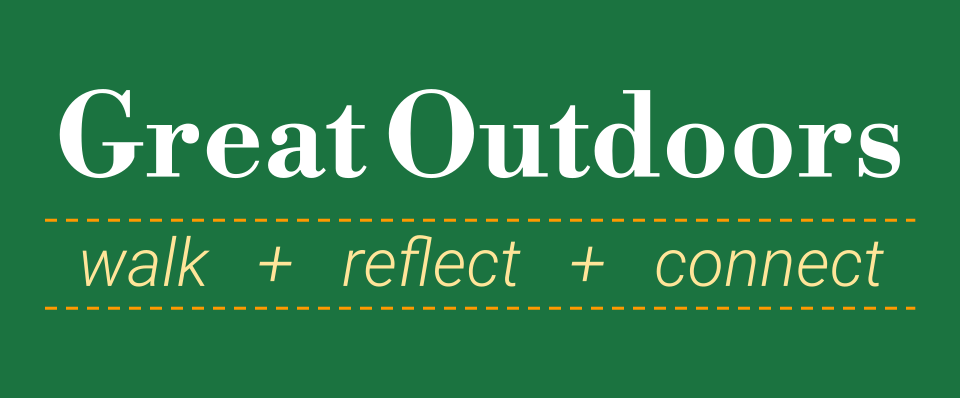 Great Outdoors logo with the strapline: walk, reflect, connect