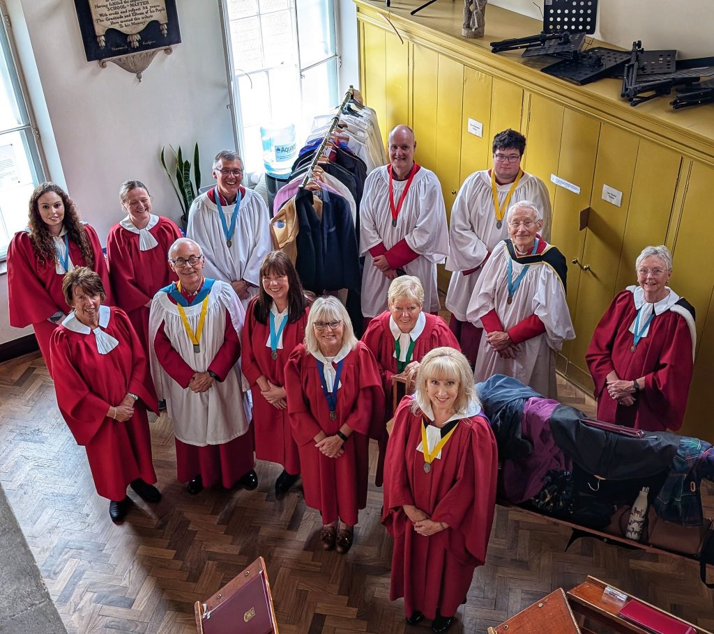 Photo of the choir in the vestry of Derby Cathedral